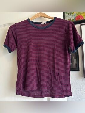 Vintage Brandy Melville John Galt Striped Ringer Tee. Size: Small